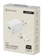 СЗУ Breaking 12 Вт + кабель USB-A - Lightning, белый