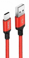 Кабель HOCO Type-C - USB 1м Красный
